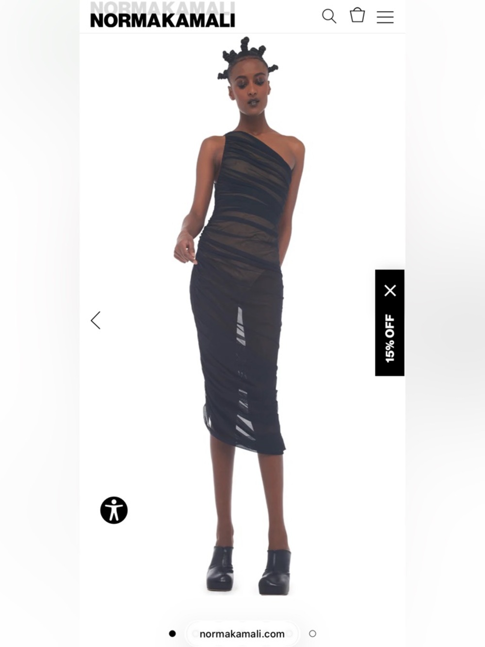 🪩🕷️🥂Norma Kamali Diana Black tulle midi dress size M/38 - Picture 2 of 10
